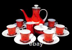 FLAMENCO BLANCO Coffee Set BIDASOA Vintage Porcelain Spain 17 Piece c1970s MCM