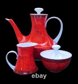 FLAMENCO BLANCO Coffee Set BIDASOA Vintage Porcelain Spain 17 Piece c1970s MCM