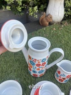Fabulous Vintage Mid-Century Modern Flower Power Porcelain Coffee / Tea Set