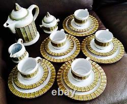 Fantastic Rare 19 Piece Vintage (1960s) West German Gerzit Stoneware Coffee Set