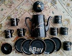 Fantastic Vintage Gibsons Pottery English Lustre Ware Gold Gilded Coffee Set