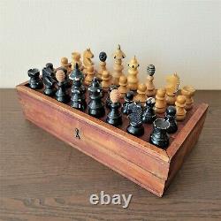 Fastship Coffee house chess set 40s Austrian Vienna Wooden vintage antique