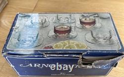 Fidenza vetraria ARNO coffee set. Vintage italian glass coffee set original box