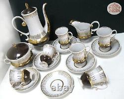 Fine Porcelain Coffee set Ukrainian Korosten Factory Ukraine USSR Vintage 60s