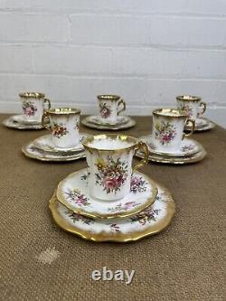 Fine Vintage Hammersley Lady Patricia Teacup Saucers Trios Signed Howard 18p