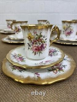 Fine Vintage Hammersley Lady Patricia Teacup Saucers Trios Signed Howard 18p