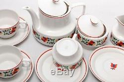 Floral 6 person tea serving Vintage Hollohaza porcelain'70s Hungary