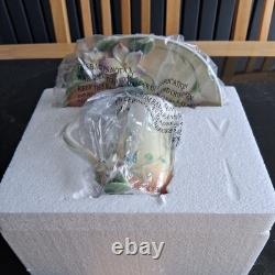 Franz Porcelain Vintage BLUE BUTTERFLY COFFEE & CAKE SET by Jen Woo