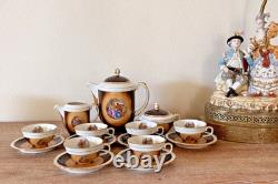 Full Vintage Demitasse/coffee Set Chodziez Pot, Creamer, Sugar, 6 Cups & Saucers