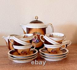 Full Vintage Demitasse/coffee Set Chodziez Pot, Creamer, Sugar, 6 Cups & Saucers