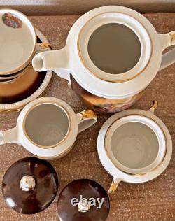 Full Vintage Demitasse/coffee Set Chodziez Pot, Creamer, Sugar, 6 Cups & Saucers