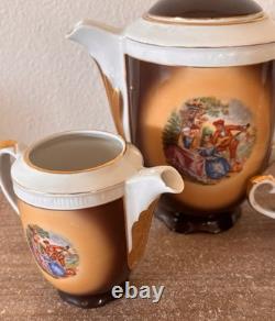 Full Vintage Demitasse/coffee Set Chodziez Pot, Creamer, Sugar, 6 Cups & Saucers