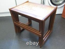 Genuine G-Plan Quadrille Teak Mid Century Nesting Coffee Tables Set of 3 60s 70s