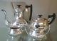 Gleaming Four Piece Vintage/antique Silver Plated Reeded Coffee/ Tea Set
