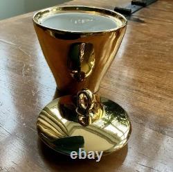 Gold Porcelain Coffee Set Bavarian 17 Pieces Vintage Retro 1940s Mid Century