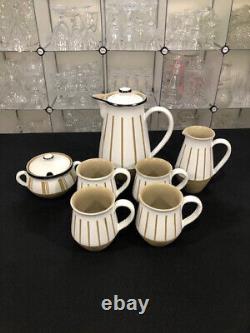 Gourmet by Denby-Langley England 9 Piece Vintage Stoneware Coffee Set