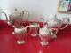 Great Vintage 5 Pc Solid Sterling Coffee &tea Set Hand Decorated No Monog