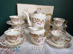 H&M Sutherland Vintage Bone China Coffee Tea Set Pink Rose Gilt Duos Tea Pot