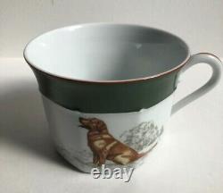 HERMES Cup & Saucer Dog Coffee Cup Tea Cup Plate 3Set Rare Antique Vintage