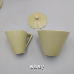HUIZEN Coffee Pot Set Carafe 6 Cups Saucers Jug & Lidded Bowl Holland Lemon 60s