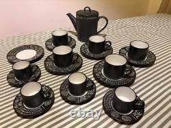 Habitat Japan Scraffito Vintage 1980s Ceramic Tea/Coffee Set