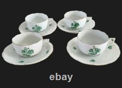 Herend Vintage (1948-1993) Set Of Four Coffee Cups With Saucers