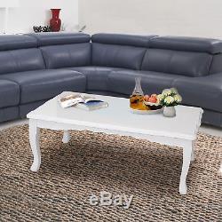 High Gloss White Coffee Table Set Of 3 Classic Vintage Design End Side Table
