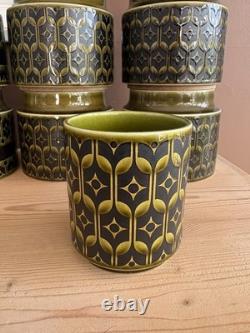 Hornsea Heirloom Green Canister Set x12 Vintage Storage Jars Tea Coffee Sugar