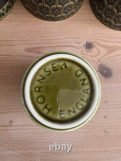 Hornsea Heirloom Green Canister Set x12 Vintage Storage Jars Tea Coffee Sugar