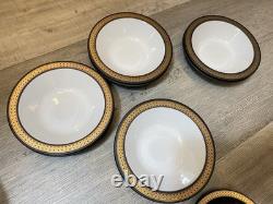Hornsea Retro Vintage Midas Set of 8 Coffee/Tea Cups Saucers Plates Gold Brown