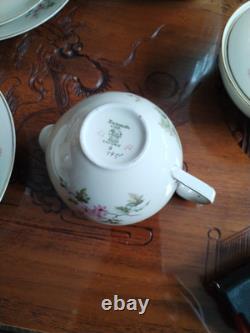 Hutschenreuther Favorit Bavaria Germany Vintage Floral Coffee Set Gold Trim B5