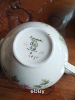 Hutschenreuther Favorit Bavaria Germany Vintage Floral Coffee Set Gold Trim B5
