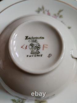 Hutschenreuther Favorit Bavaria Germany Vintage Floral Coffee Set Gold Trim B5