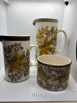 Immaculate vintage 1970s complete Jersey Pottery Coffee set with jug bowl & cup