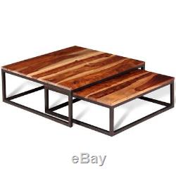Industrial Coffee Table Set Living Room Vintage Retro Side End Nest Of Tables