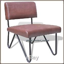 Industrial Furniture Set 2 Chair With Coffee Table Vintage Retro Seat Metal Leg