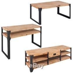 Industrial Living Room Furniture Set Coffee Table Console Tv Stand Vintage Retro