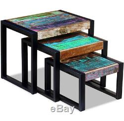 Industrial Nest Of Tables Coffee Side Table Living Room Vintage Retro Set Of 3