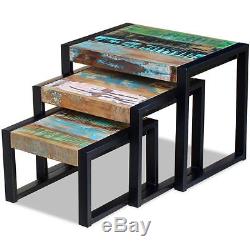 Industrial Nest Of Tables Coffee Side Table Living Room Vintage Retro Set Of 3