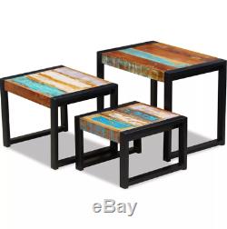 Industrial Nest Of Tables Coffee Side Table Vintage Style Handmade Retro Set