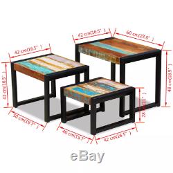 Industrial Nest Of Tables Coffee Side Table Vintage Style Handmade Retro Set