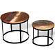 Industrial Side Tables Set Vintage Reclaimed Coffee Table Bedside Plant Stand