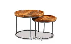 Industrial Style Coffee Tables Side Sofa Retro Decor Or Plant Stand Vintage Set