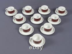 Italian Ceramic Coffee Set IPA Cups and Saucers Vintage 1960