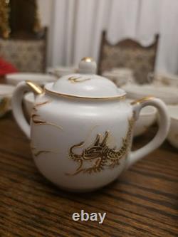 Japanese Lithophane Geisha Girl China Dragon Ware Tea Coffee Set (38 Pieces)