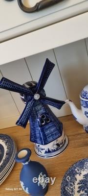 Job Lot Blue and White China Cups Saucers Plates Vases Vintage