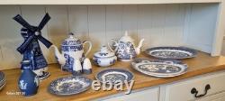 Job Lot Blue and White China Cups Saucers Plates Vases Vintage