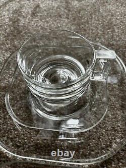 Joe colombo Vintage glass Cup Saucer And Plate Set Of 4 Arno Italy Designer