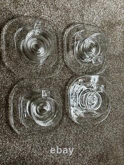 Joe colombo Vintage glass Cup Saucer And Plate Set Of 4 Arno Italy Designer