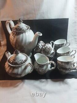 Johnson Brothers Vintage Coffee Set. Pot, Jug, Sugar Bowl, 8 Cup+ Saucers Mint